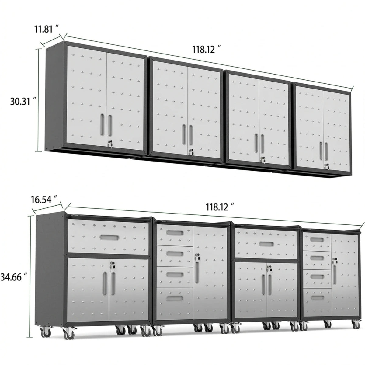 Garage Cabinet System | Heavy Duty Steel All-In-One Modular Garage Cabinet Set for Ultimate Workshop Organization | Easy Assembly Garage Storage Cabinets & Tool Bench — product view 9