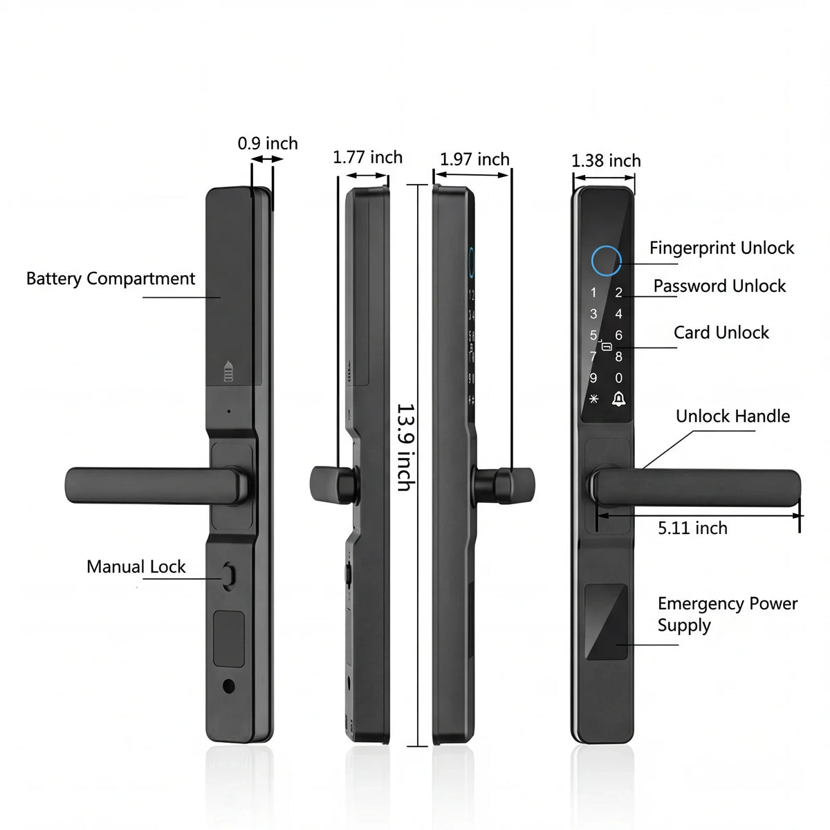 MS01 Smart Lock - Black — product view 2