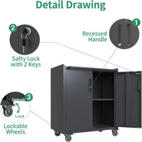 10-Piece Heavy Duty Steel Garage Cabinet System | All-In-One Modular Garage Cabinet Set for Ultimate Workshop Organization | Easy Assembly Garage Storage Cabinets & Tool Bench (Black) — product view 10