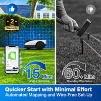 Goat O1000 RTK Robot Lawn Mower, Perimeter Wire Free Vision Robotic Lawnmower for 1/4 Acres Lawn, Automated Mapping, APP Control, 3D Obstacle Avoidance, Zero-Edge Cutting — product view 2