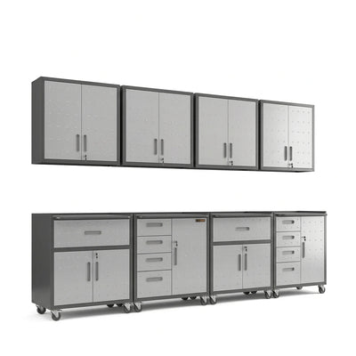 Heavy Duty Steel Modular Garage Cabinet Set with Tool Bench