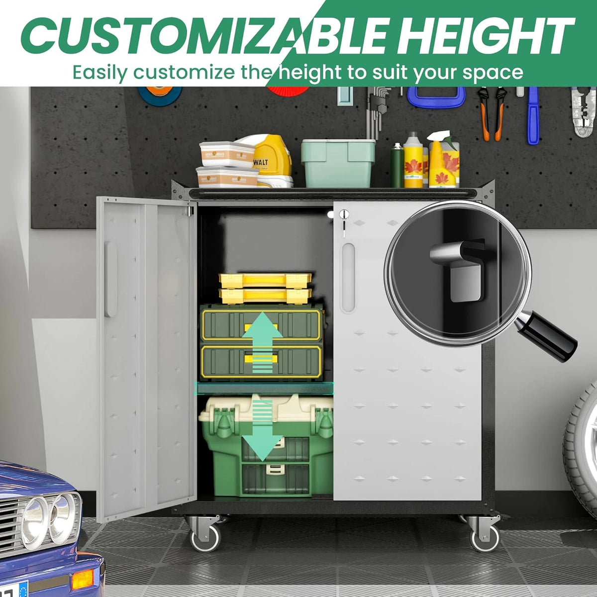 Garage Cabinet System | Heavy Duty Steel All-In-One Modular Garage Cabinet Set for Ultimate Workshop Organization | Easy Assembly Garage Storage Cabinets & Tool Bench — product view 5