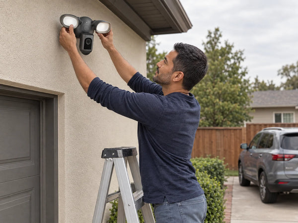 Outdoor Floodlight Security Camera Designed for Full Coverage, 3D Motion Detection, 2000 Lumen LEDs, Color Night Vision