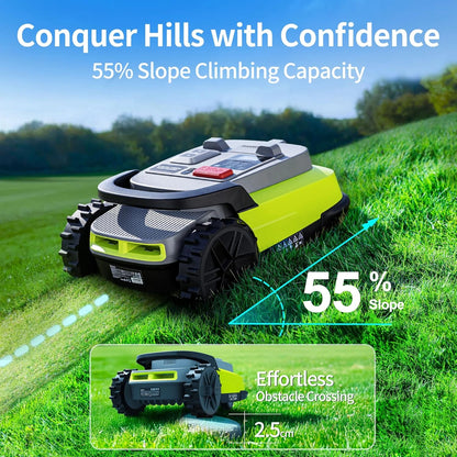 Robot Lawn Mower, RTK+AI Vision Robot Mower for Accurate Navigation & Obstacle Avoidance, No Perimeter Wire, Smart APP Control, Automatic Grass Cutting for Large Lawns, 55% Slopes, 52Db Quiet — product view 5