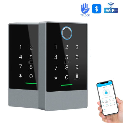 Wifi+Bluetooth Ttlock K3W K3FW K3QW Smart Lock Keypad Waterproof Smart Lock App Alexa Fingerprint Code RFID Card Access Control — product view 3