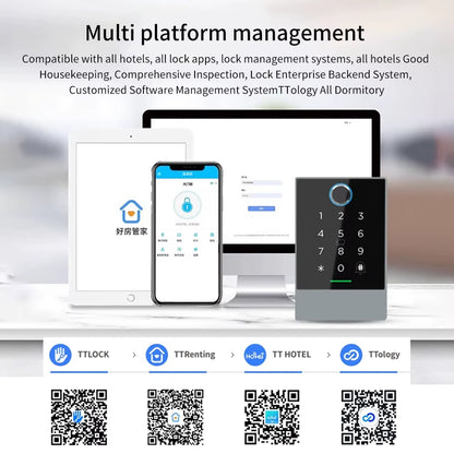Wifi+Bluetooth Ttlock K3W K3FW K3QW Smart Lock Keypad Waterproof Smart Lock App Alexa Fingerprint Code RFID Card Access Control — product view 4