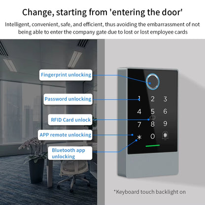 Wifi+Bluetooth Ttlock K3W K3FW K3QW Smart Lock Keypad Waterproof Smart Lock App Alexa Fingerprint Code RFID Card Access Control — product view 7