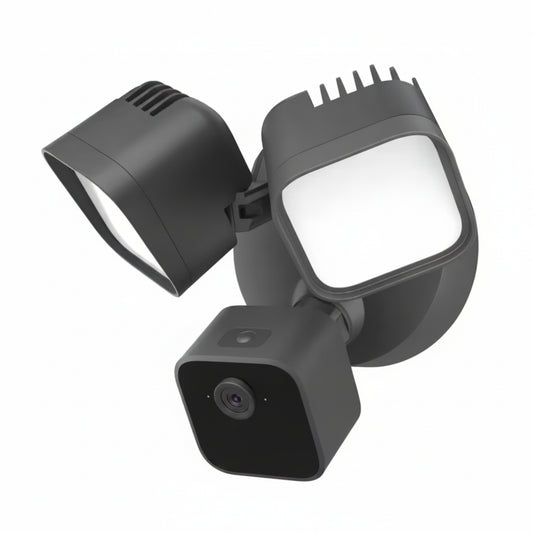 Wired Floodlight Camera - Smart Security Camera, 2600-Lumens, HD Works with Alexa - 1 Camera (Black)